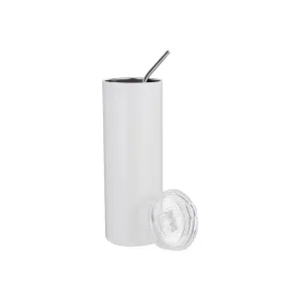 Stainless Steel Skinny Tumbler with Straw and Lid Thumbnail
